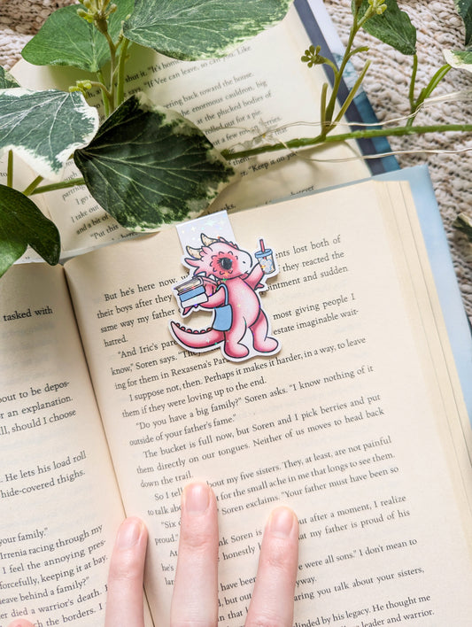 Pink Dragon Shopping Magnetic Bookmark
