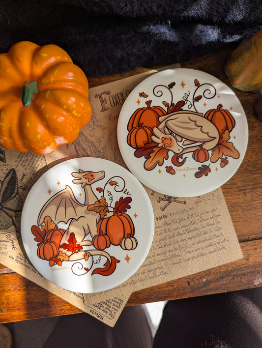 Pumpkin Guardian Ceramic Coaster