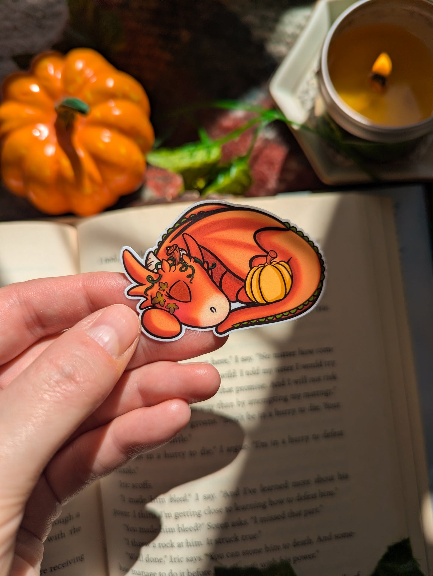 Pumpkin Sleeping Dragon Vinyl Sticker