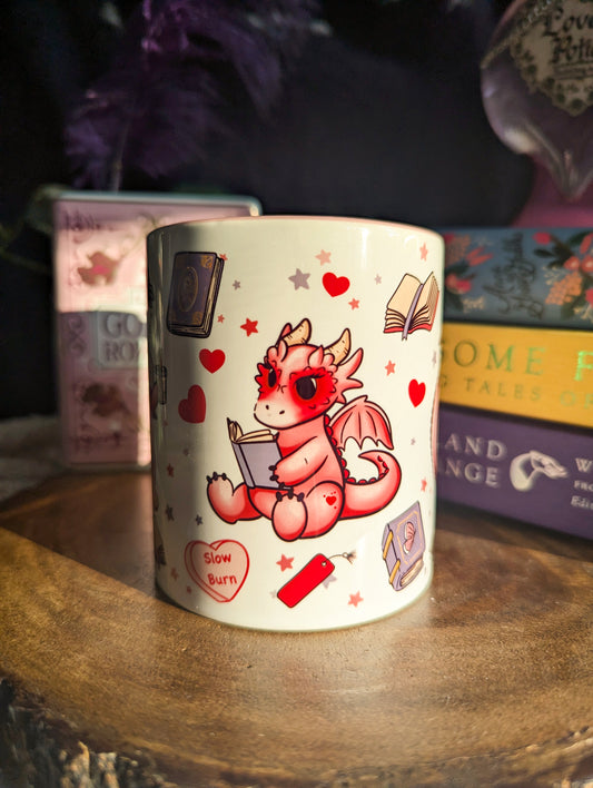 Pink Book Dragons Ceramic Mug