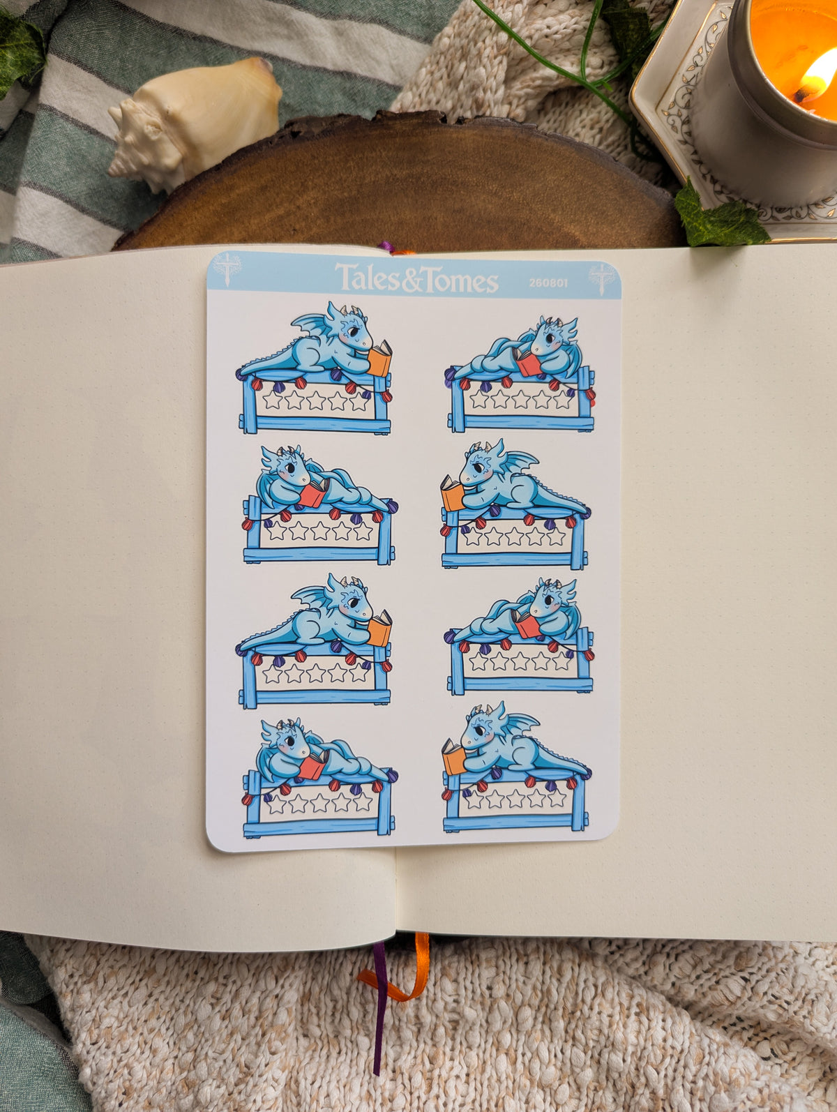 Seaside Reading Journal Stickers