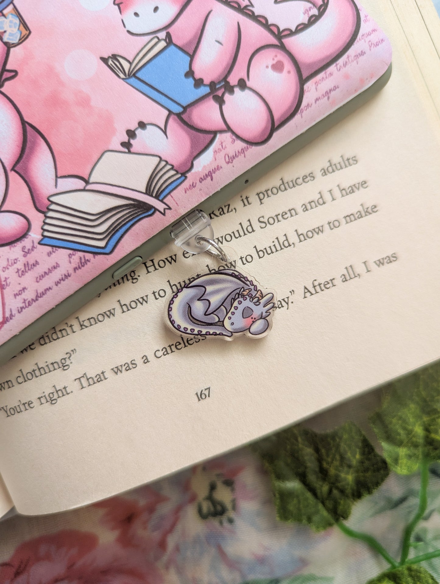 Sleeping Dragon Companion Kindle/Phone Charm