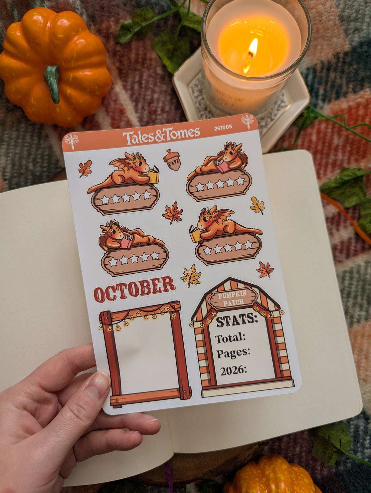 Pumpkin Patch Reading Journal Stickers
