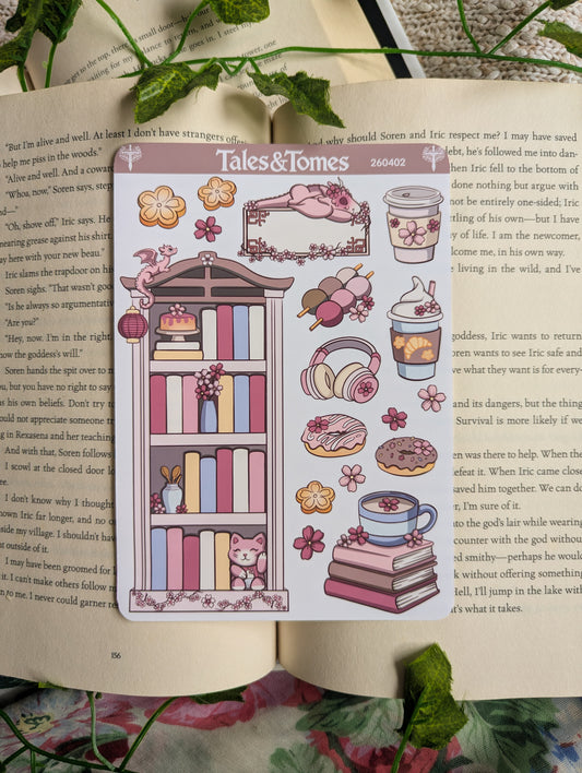 Cherry Blossom Bakery Reading Journal Stickers