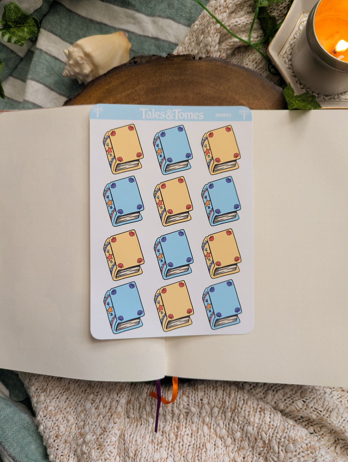 Seaside Reading Journal Stickers