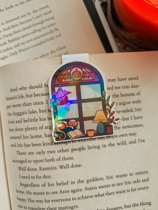 Autumn Window Magnetic Bookmark
