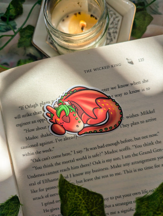 Strawberry Sleeping Dragon Vinyl Sticker