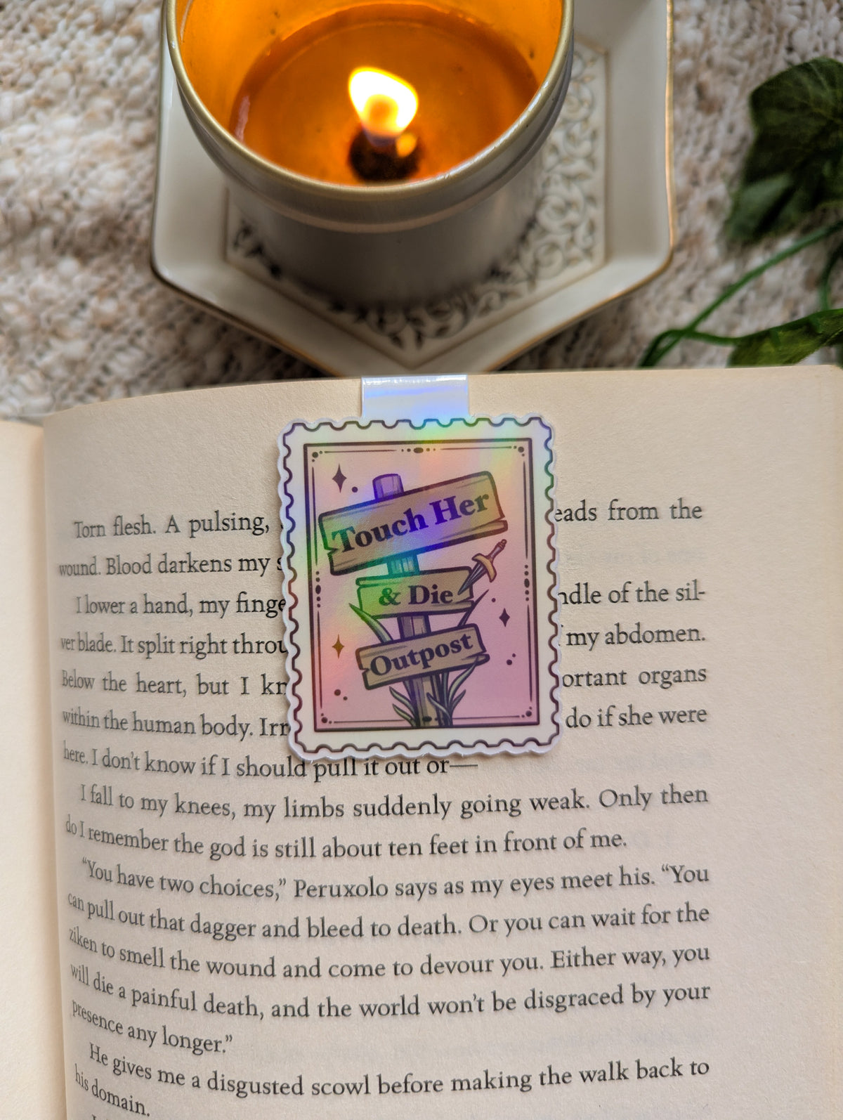 Touch Her & Die Stamp Magnetic Bookmark
