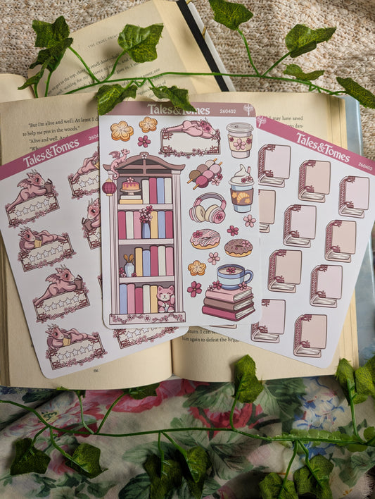 Cherry Blossom Bakery Reading Journal Stickers