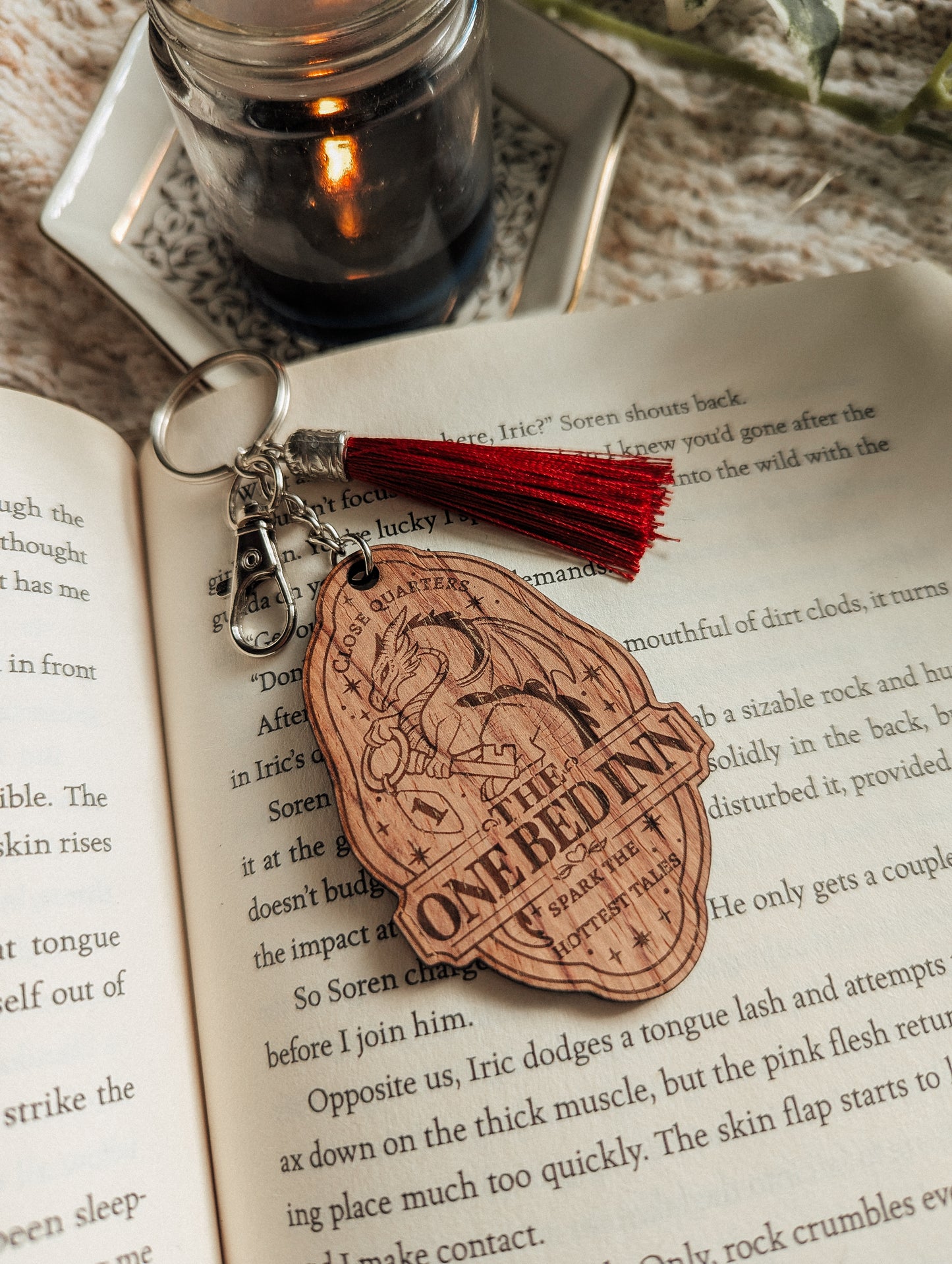 One Bed Inn Wooden Keyring