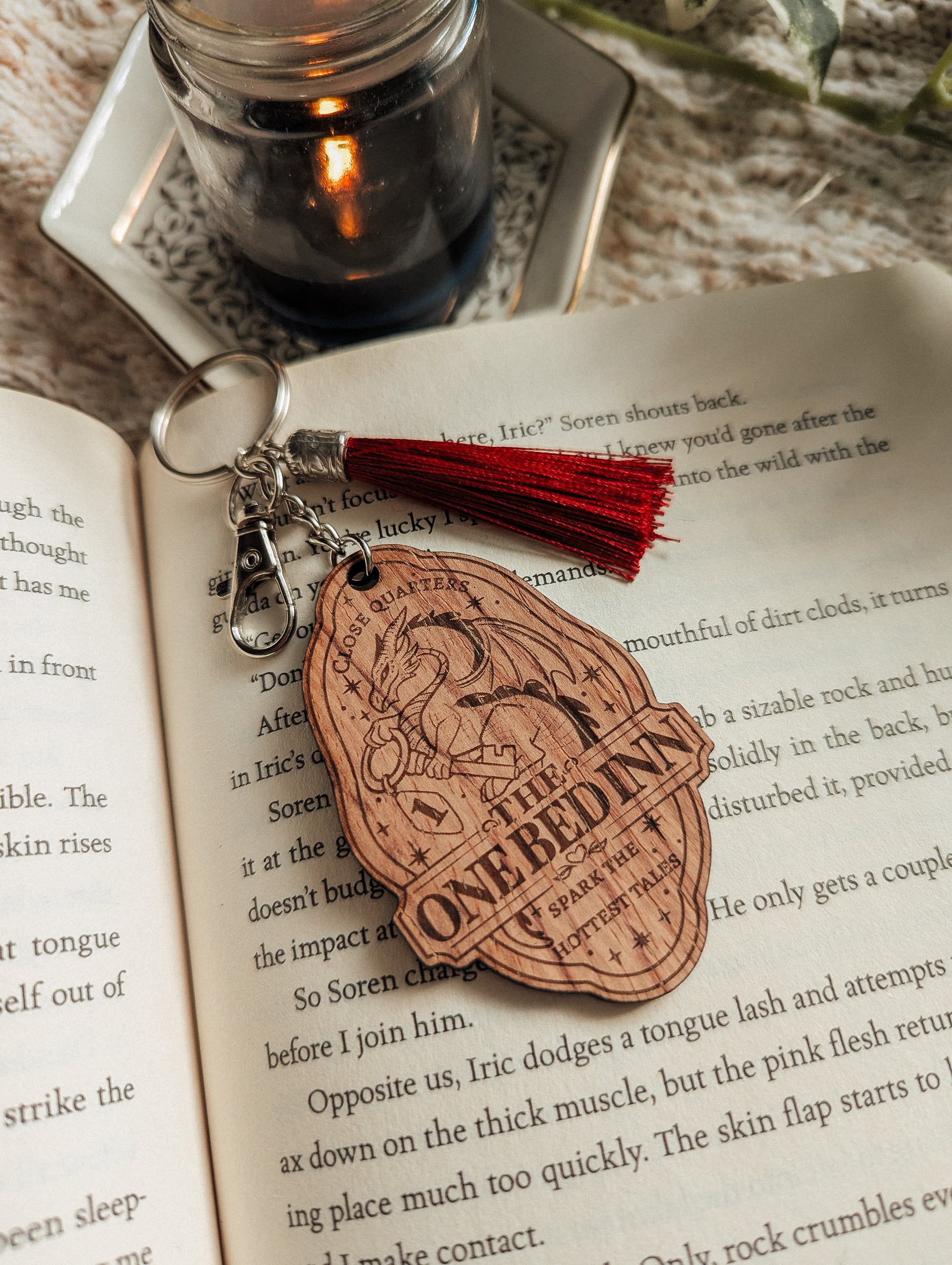 One Bed Inn Wooden Keyring