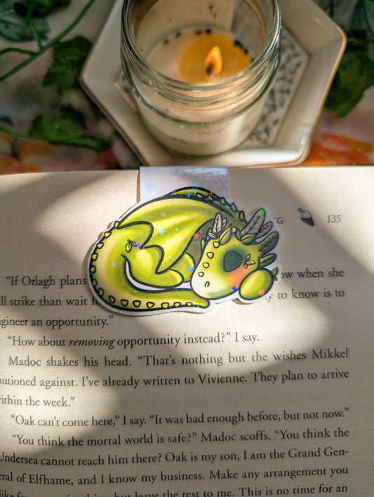 Matcha Sleeping Dragon Magnetic Bookmark
