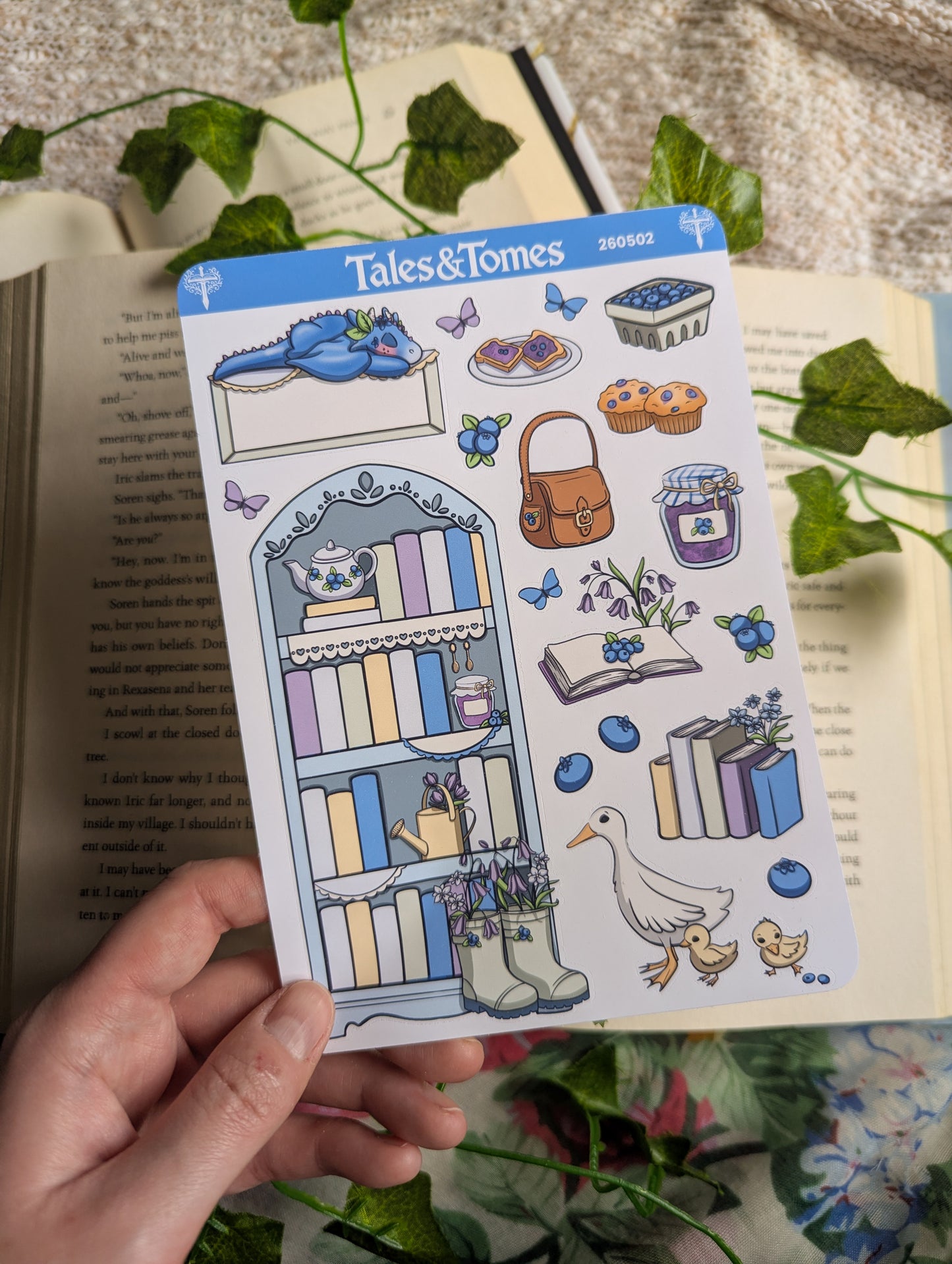 Blueberry Cottage Reading Journal Stickers