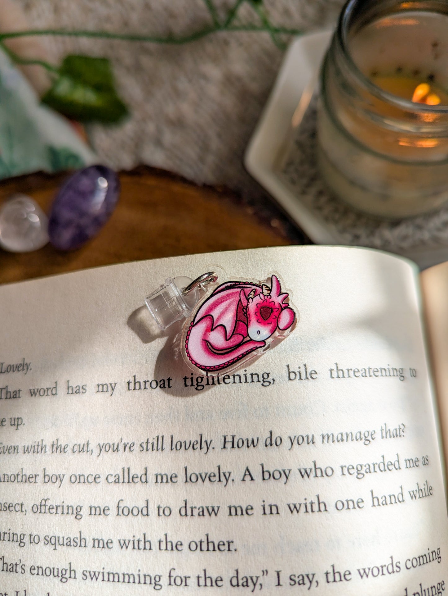 Pink Dragon Companion Kindle/Phone Charm