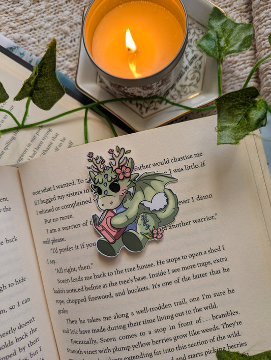 Moss Dragon Sitting Vinyl Sticker