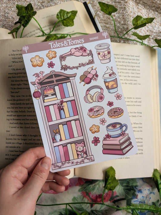 Cherry Blossom Bakery Reading Journal Stickers