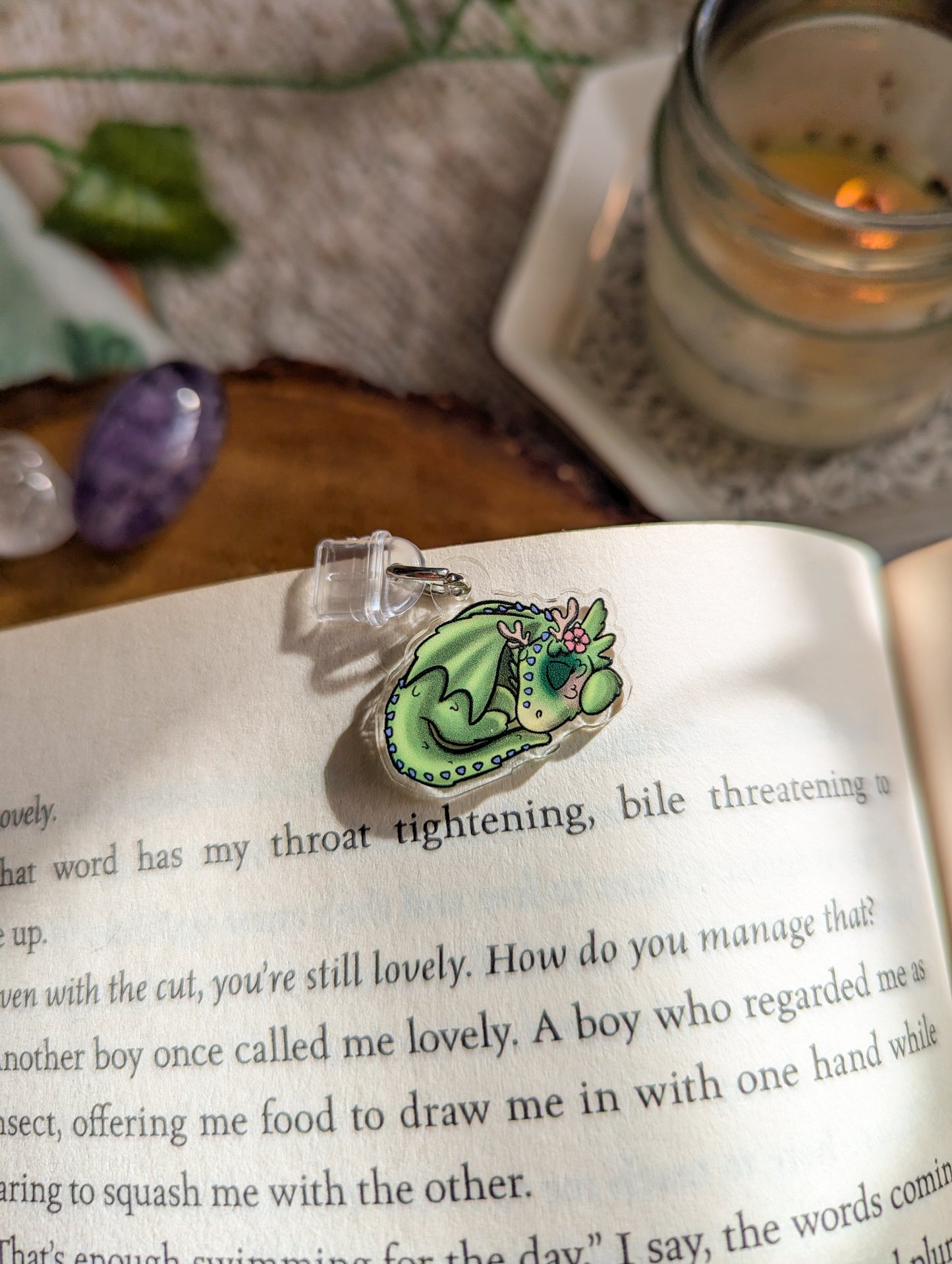 Moss Dragon Companion Kindle/Phone Charm