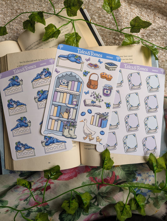 Blueberry Cottage Reading Journal Stickers
