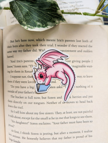 Pink Dragon Flying Vinyl Sticker