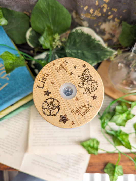 Spring Fairy Tale Can Glass Cup | Bamboo Lid and Metal Straw
