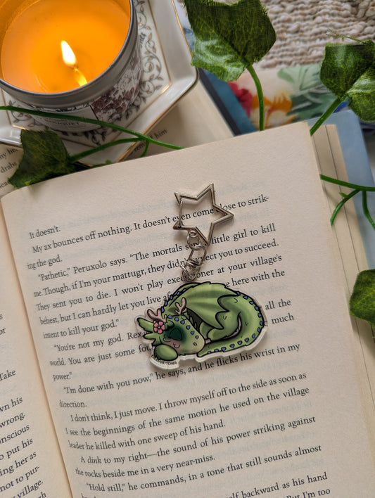 Moss Dragon Companion Keyring