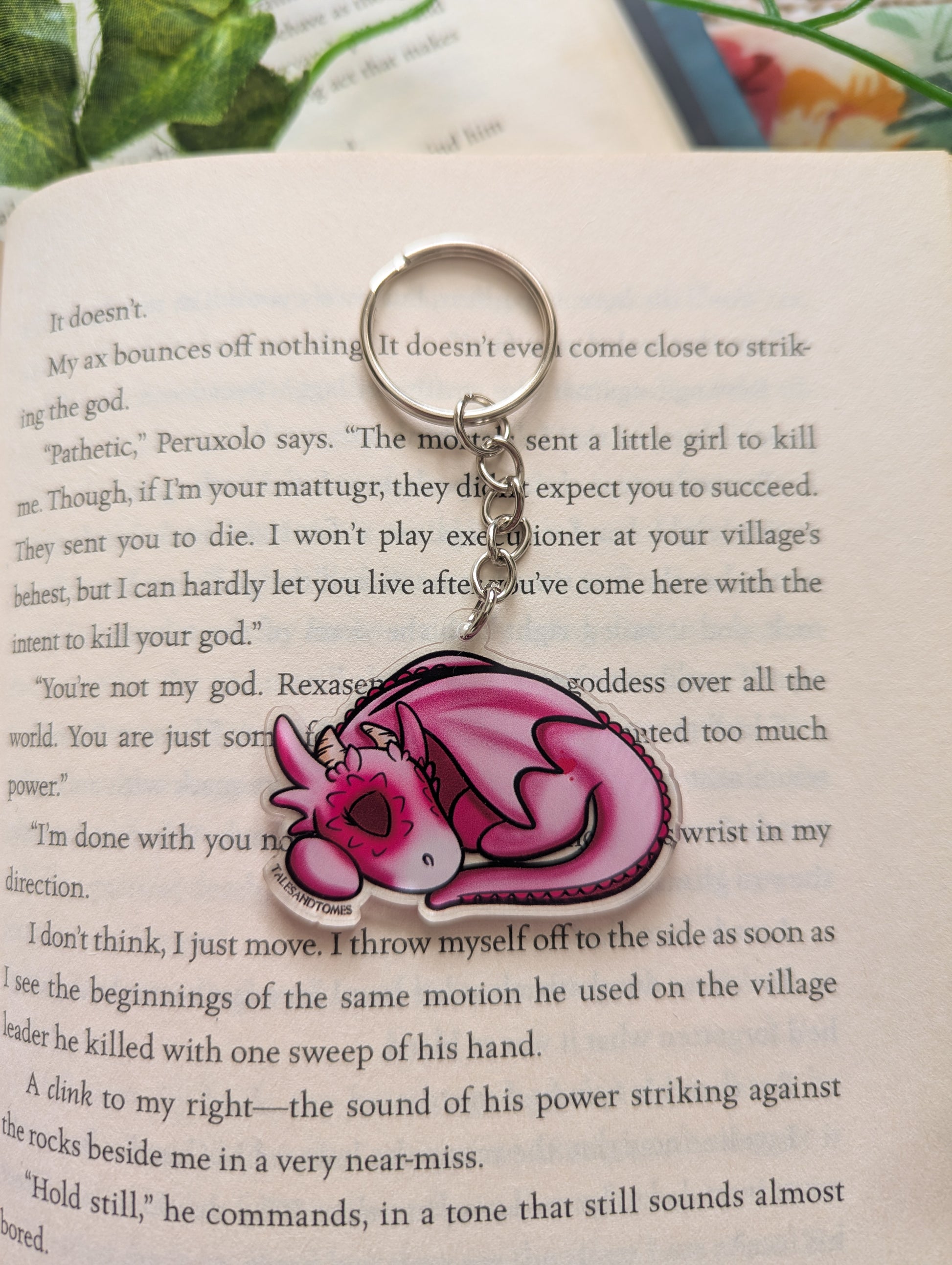 Pink Dragon Companion Keyring