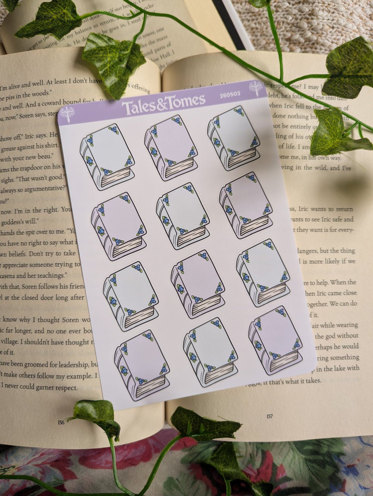 Blueberry Cottage Reading Journal Stickers