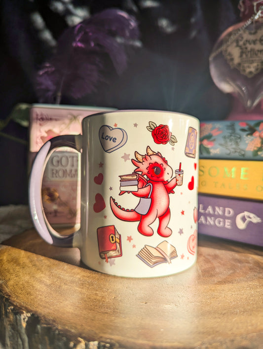 Pink Book Dragons Ceramic Mug