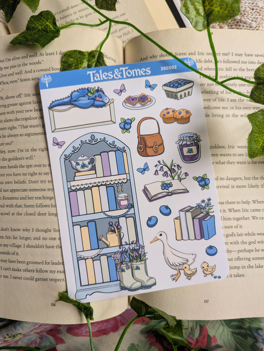 Blueberry Cottage Reading Journal Stickers