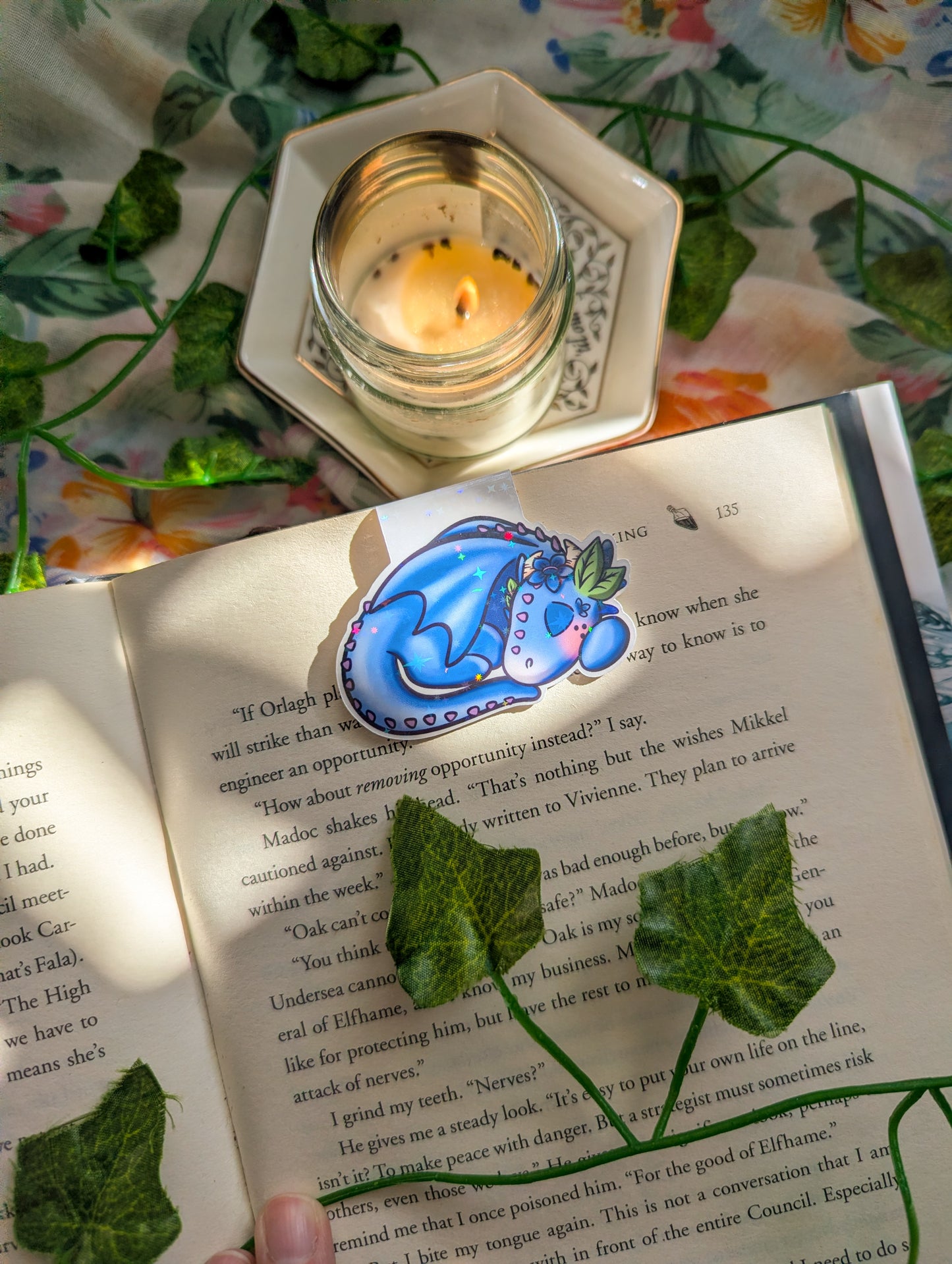 Blueberry Sleeping Dragon Magnetic Bookmark