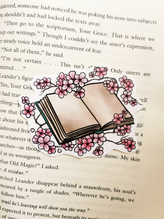 Cherry Blossom Book Sticker Waterproof