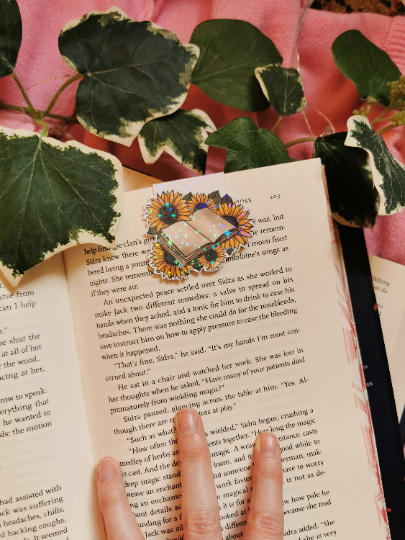 Sunflower & Book Magnetic Bookmark