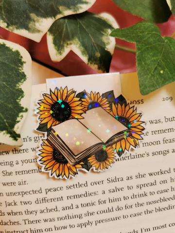 Sunflower & Book Magnetic Bookmark