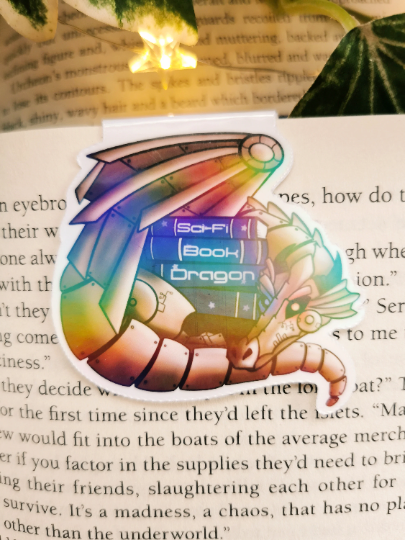 Sci-Fi Book Dragon Magnetic Bookmark