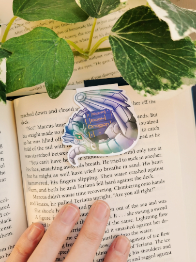 Sci-Fi Book Dragon Magnetic Bookmark