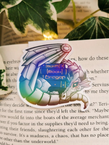 Sci-Fi Book Dragon Magnetic Bookmark