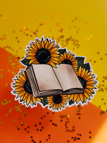 Book & Sunflower Sticker
